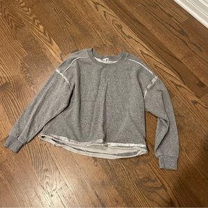 Raw Hem Splendid Crewneck with Metallic Detailing